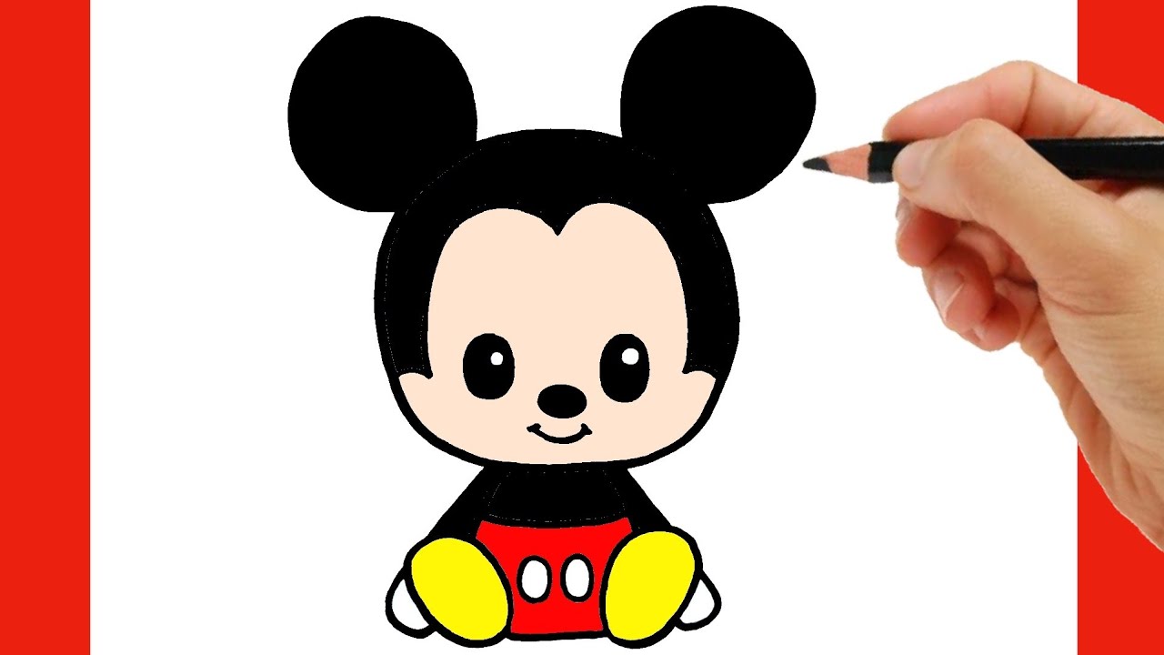 How to Draw an Easy Mickey Mouse Face - Really Easy Drawing Tutorial